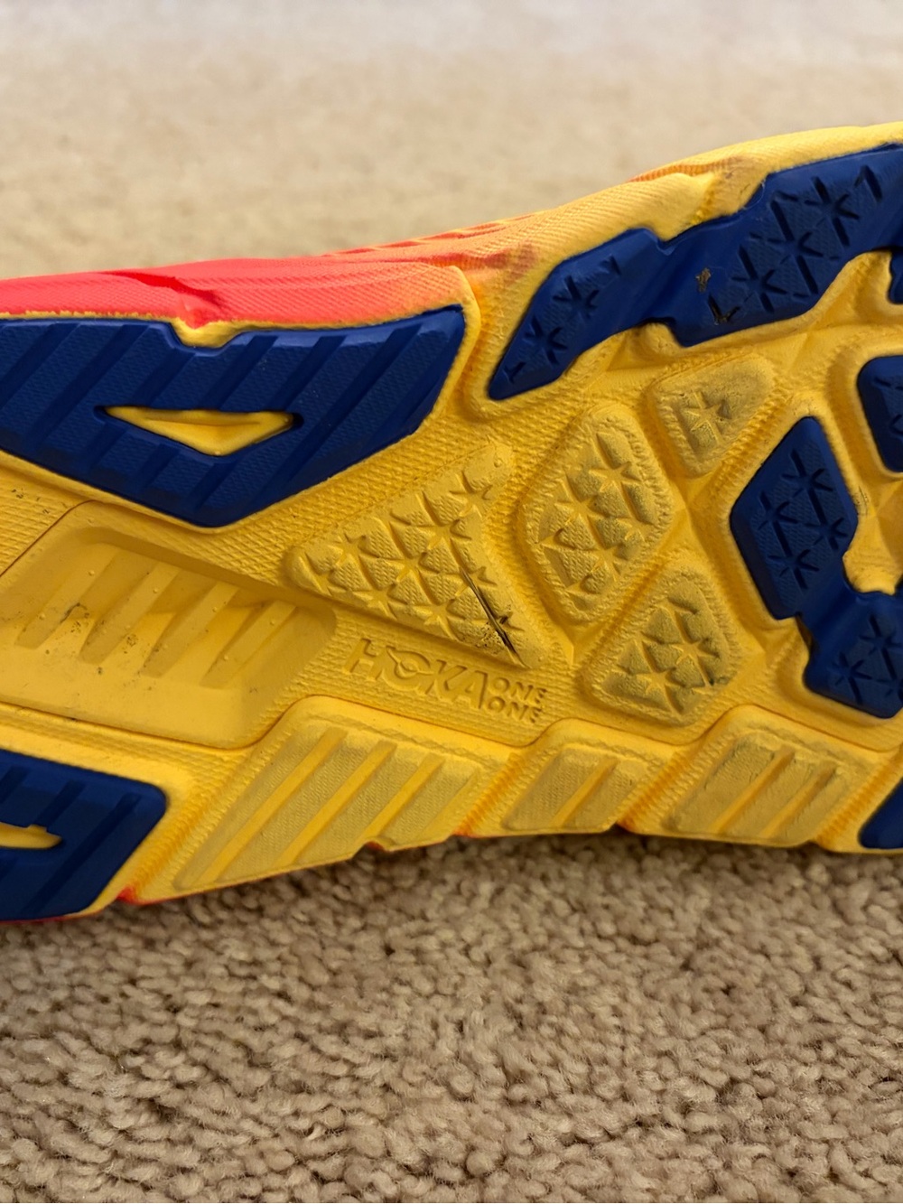 Hoka Light Blue, Yellow & Red Arahi 7 Running Shoe - Picture 13 of 13